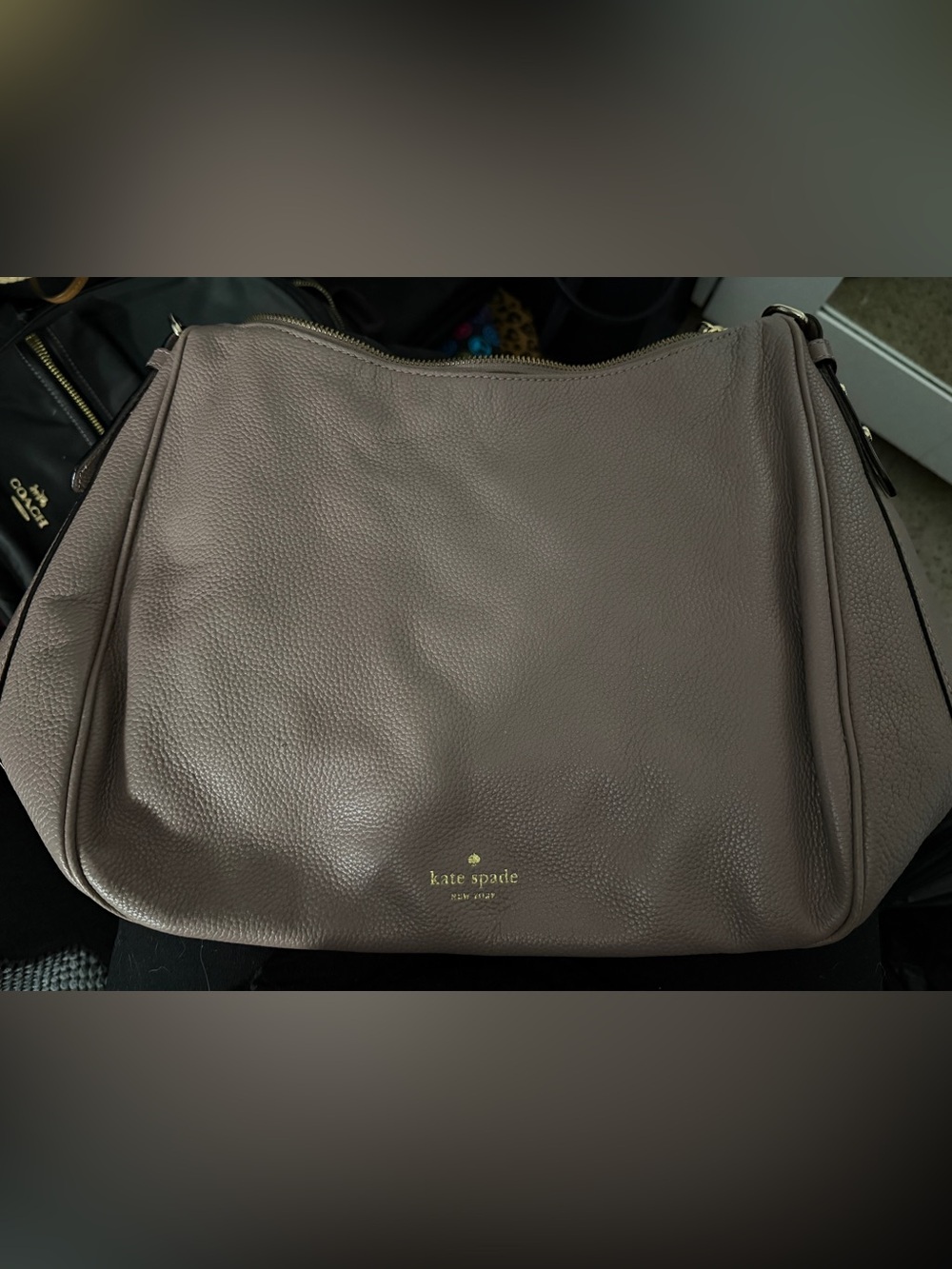 Kate Spade Roulette Large Hobo Bag in the shade Warm Taupe